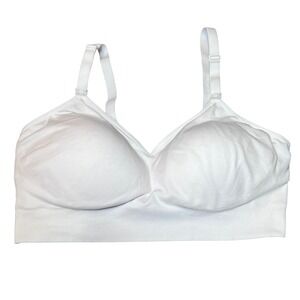 Auden Nursing Lightly Lined Seamless Bra Womens Medium White Adjustable Straps